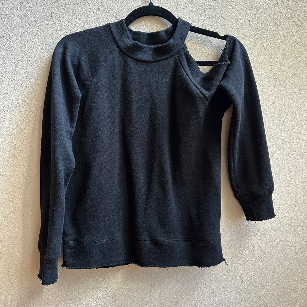 Chaser Ripped Open Shoulder Sweatshirt